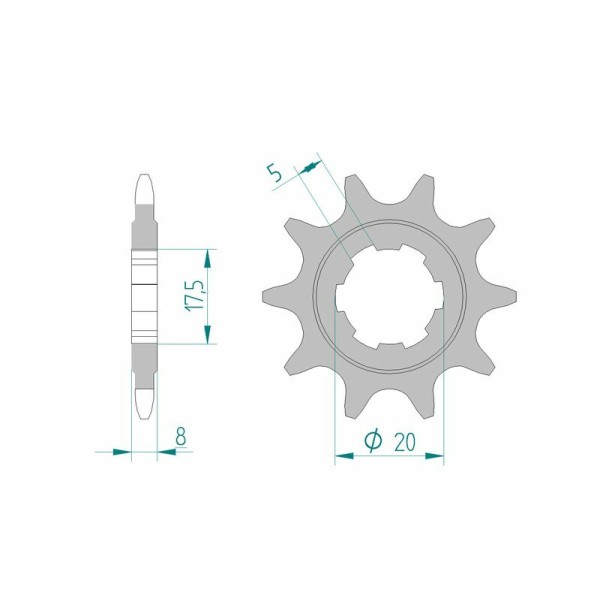 AFAM FR SPROC 520 STEEL ST 94306, 10