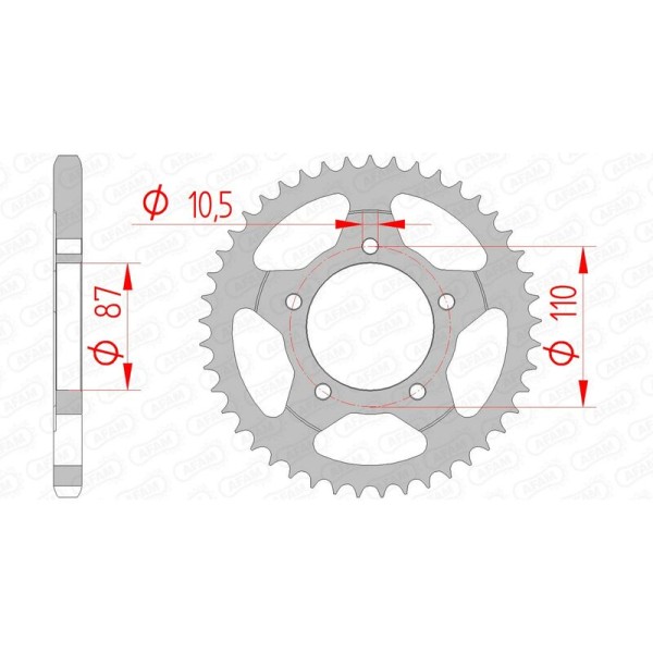 AFAM RR SPROC 525 STEEL ST 14404, 46