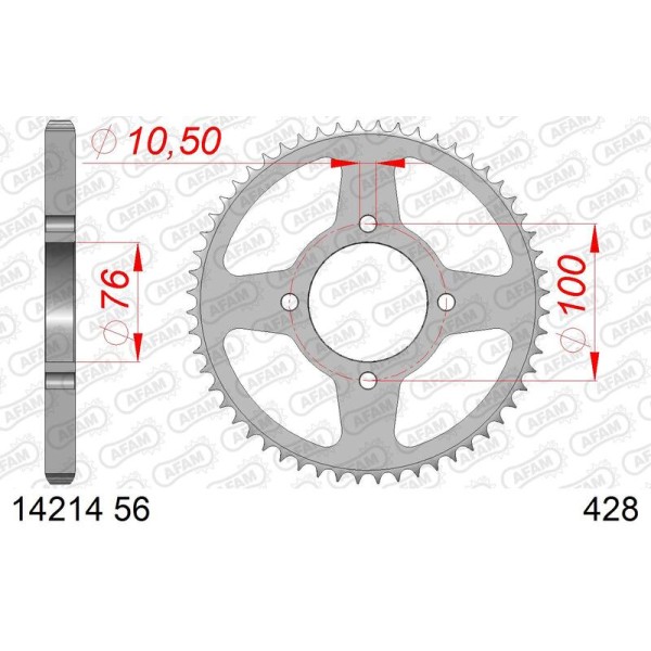 AFAM RR SPROC 428 STEEL ST 14214, 56