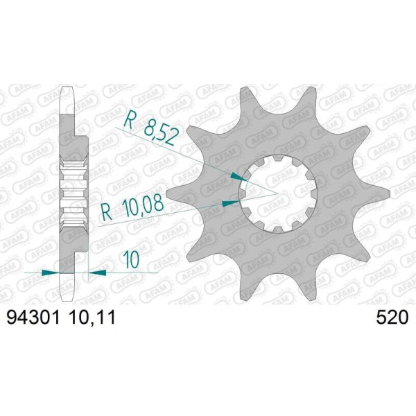 AFAM FR SPROC 520 STEEL ST 94301, 10