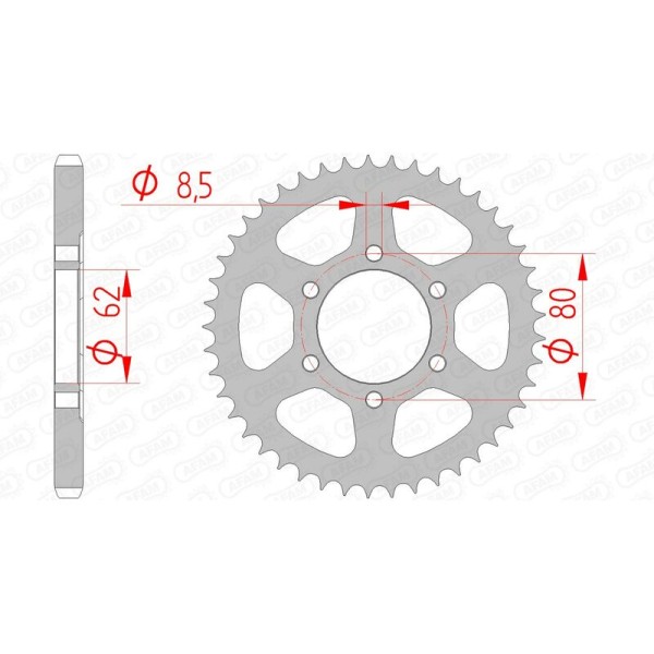 AFAM RR SPROC 428 STEEL ST 12203, 45