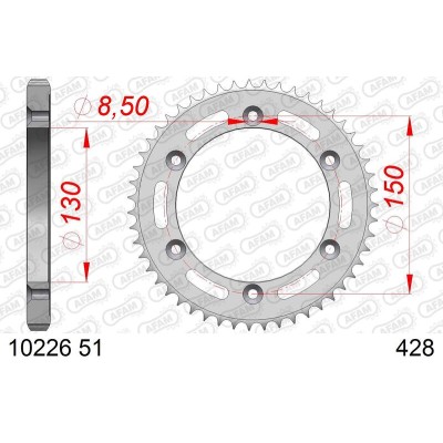 AFAM RR SPROC 428 STEEL ST...