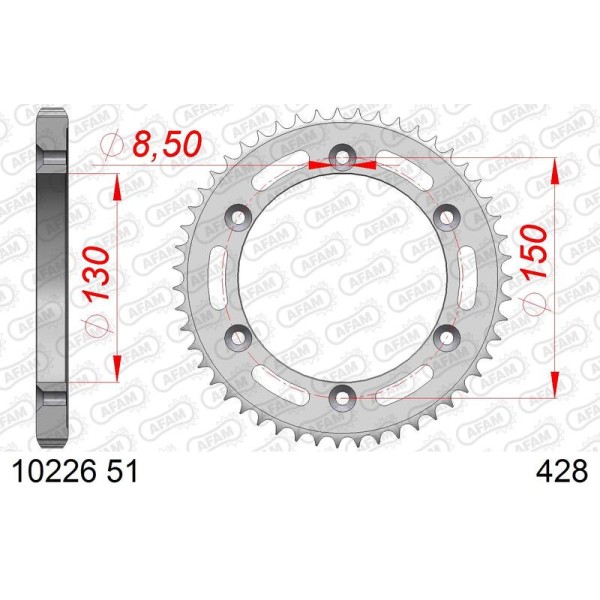 AFAM RR SPROC 428 STEEL ST 10226, 51
