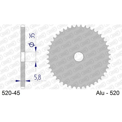 AFAM RR SPROC 520, 45, ALU