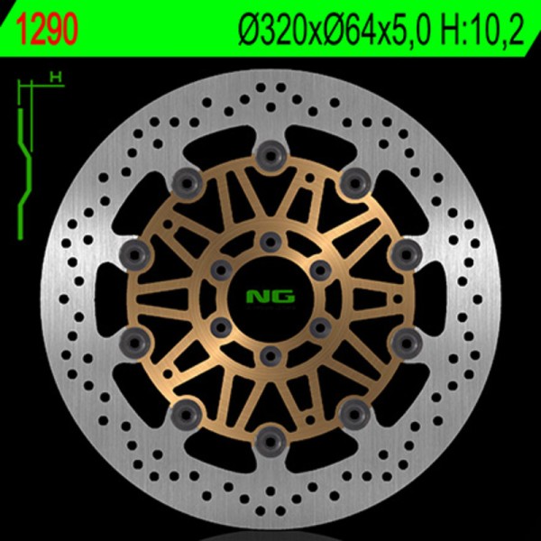 NG BRAKE DISC ROUND 1290