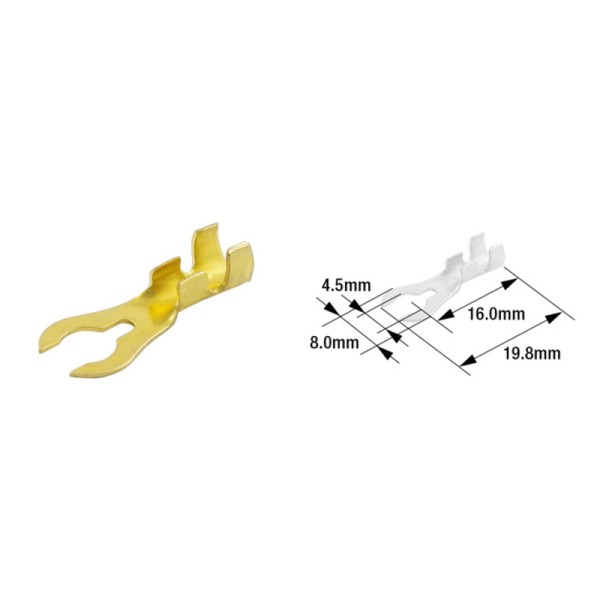 TOURM TERMINAL PIN FORK TYPE MALE X100